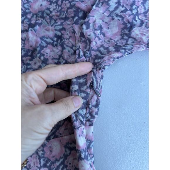 LoveShackFancy Cassidy Dress 6 Pink Floral Puff Sleeve Ocean Breeze Ruffled Mini - Picture 8 of 12